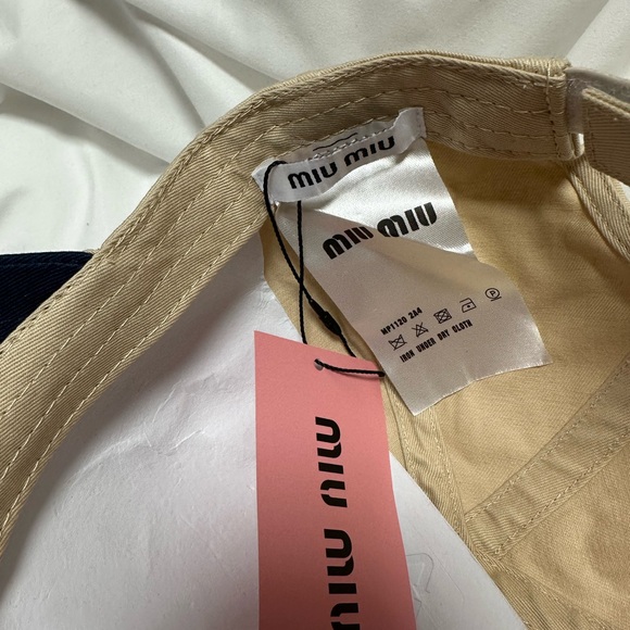 Miu Miu Tan and Dark Blue Cap - Picture 3 of 4